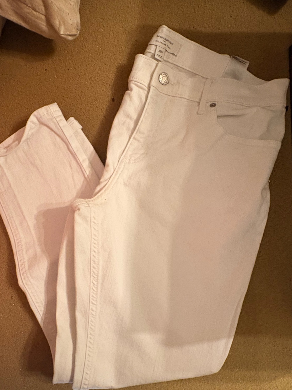 Banana Republic Straight-Leg White Jeans